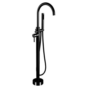 castello usa inc neptune brass tub filler w/standard handheld shower in black