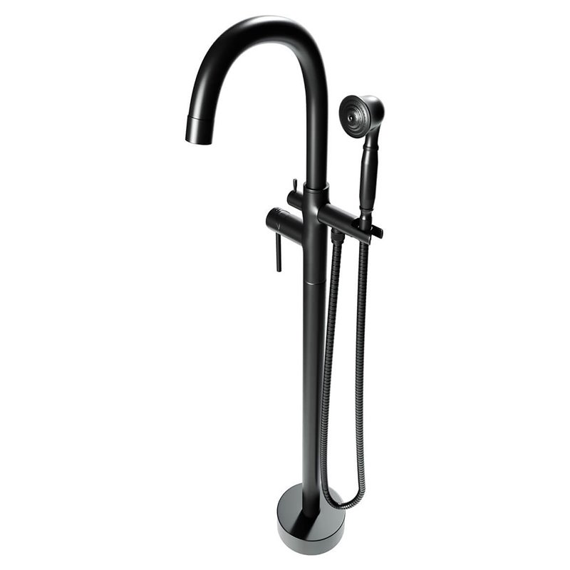 Castello USA Inc Neptune Brass Tub Filler w/Float Handheld Shower in Black