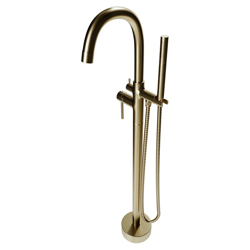 Castello USA Inc Neptune Brass Tub Filler w/Standard Handheld Shower in Gold