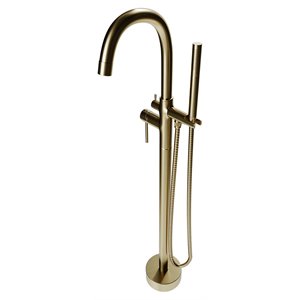 castello usa inc neptune brass tub filler w/standard handheld shower in gold