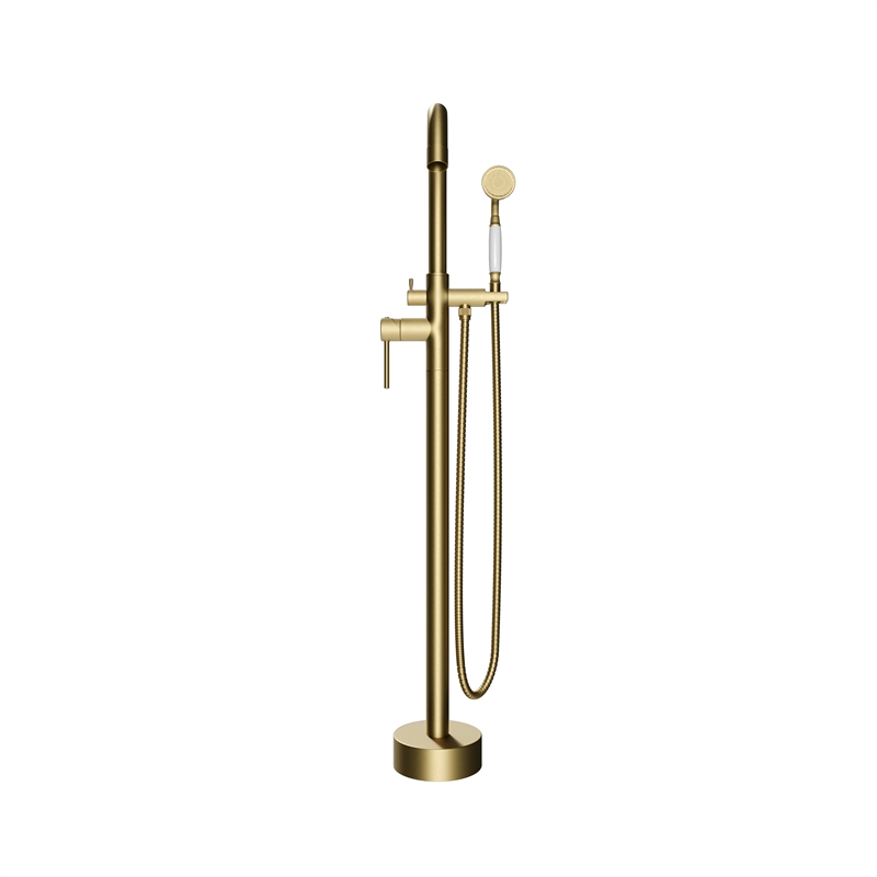 Castello USA Inc Neptune Brass Tub Filler w/Drift Handheld Shower in Gold