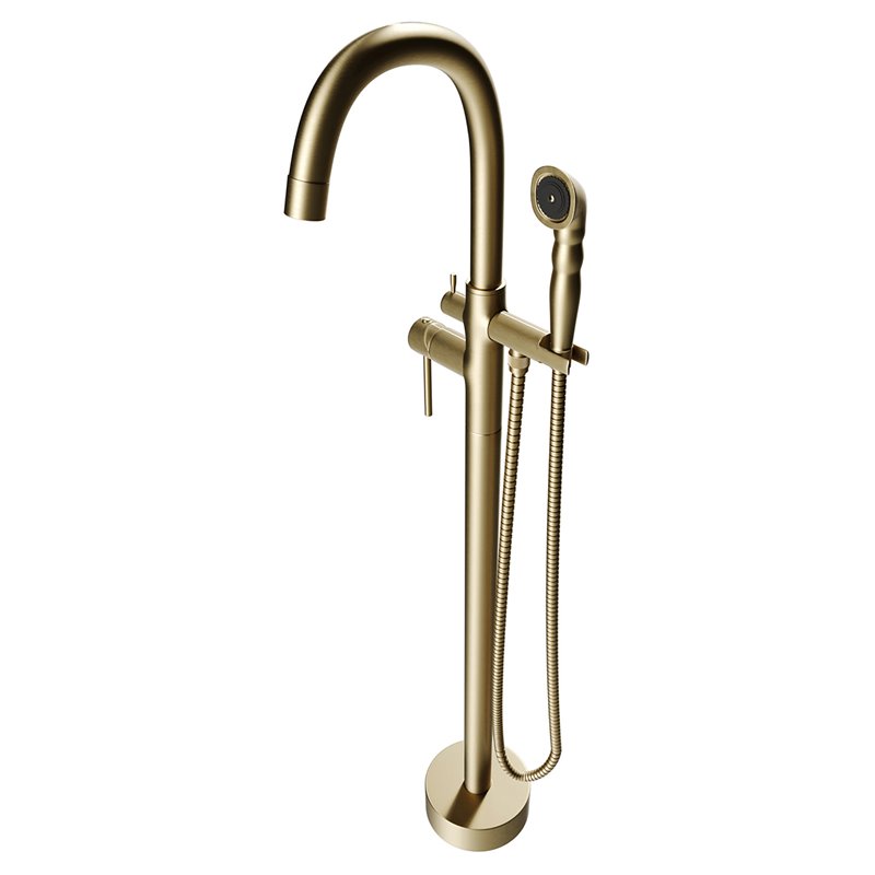 Castello USA Inc Neptune Brass Tub Filler w/Breeze Handheld Shower in Gold