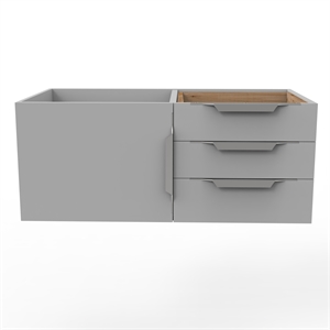 Castello USA Alpine 35&quot Wood Floating Vanity Base in Gray with Chrome Handles