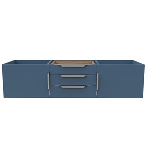 Alpine 60&quot Wood Floating Vanity Base in Blue with Chrome Handles