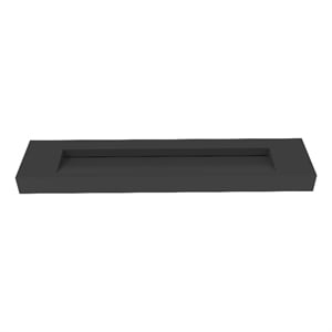 Castello USA Pyramid 84&quot Solid Surface Stone Sink in Black No Faucet Hole