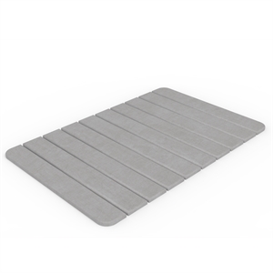 24x15&quot Modern Diatomite Stone Medium Bath Mat in Gray