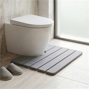 Modern Diatomite Stone Toilet Contour Mat in Gray