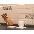 Modern Kitchen Absorbent Square Diatomite Stone Coaster in White (Set of 4)