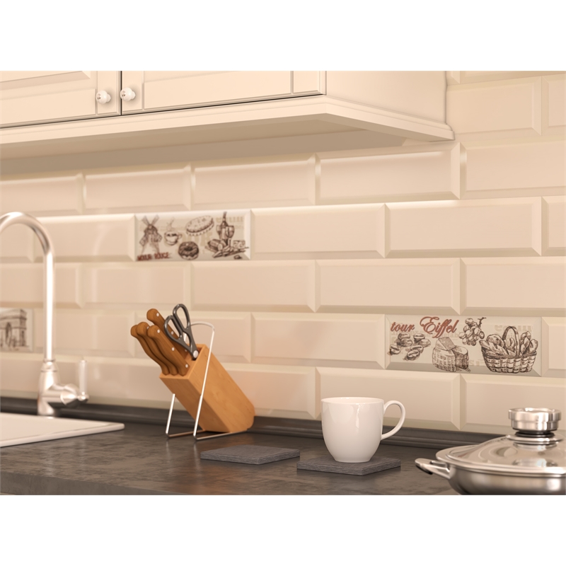 Modern Kitchen Absorbent Square Diatomite Stone Coaster in Gray (Set of 4)