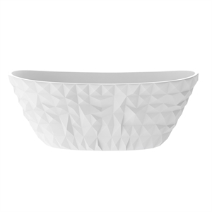 Knightsbrook 64&quot x 33&quot Manmade Stone Bathtub in Matte White