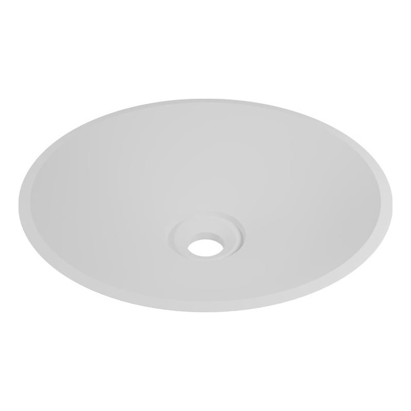 Mahdi Circular Solid Surface Stone Bathroom Sink in White