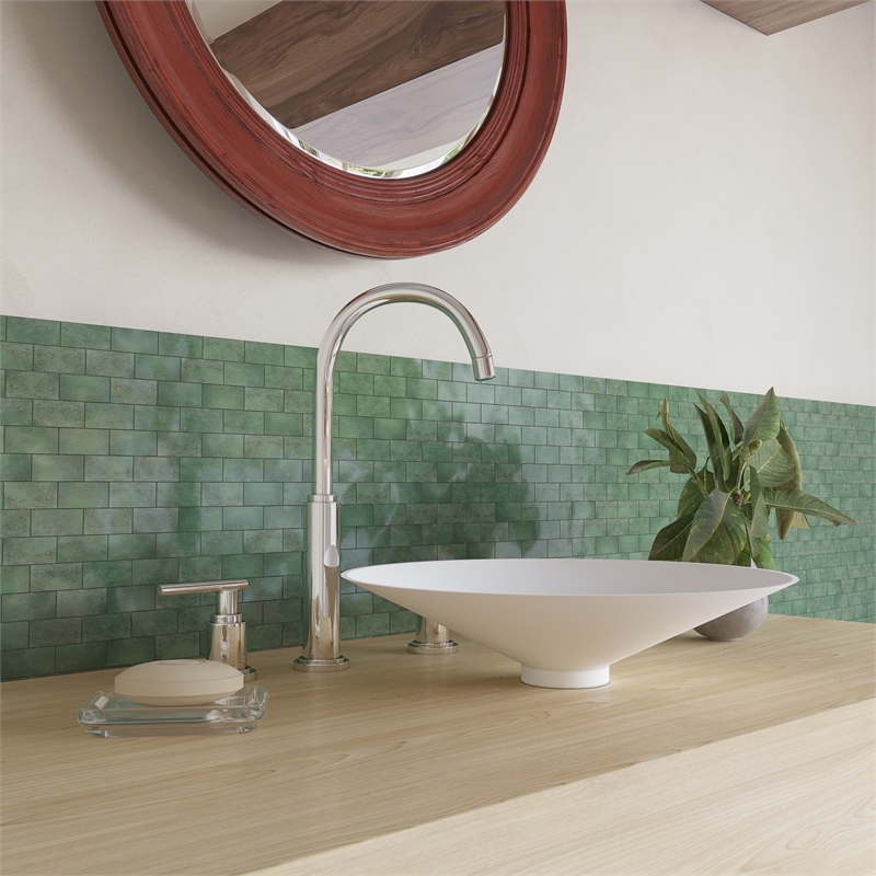 Mahdi Circular Solid Surface Stone Bathroom Sink in White