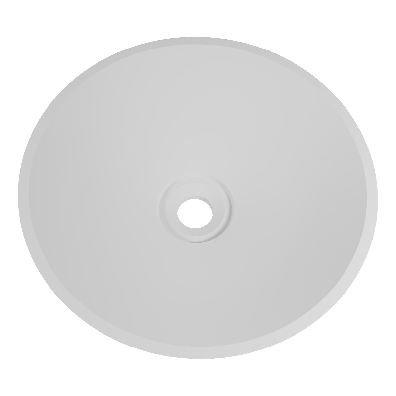 Mahdi Circular Solid Surface Stone Bathroom Sink in White