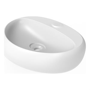 Rosaria Ceramic Oval Wall Mount Bathroom Sink in Matte White