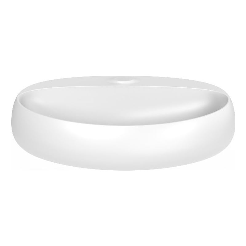 Rosaria Ceramic Oval Wall Mount Bathroom Sink in Matte White