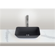 Arete Rectangular Tempered Glass Vessel Bathroom Sink in Black