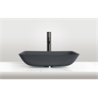 Arete Rectangular Tempered Glass Vessel Bathroom Sink in Black