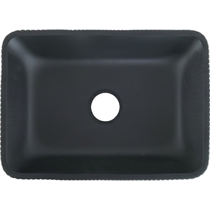 Arete Rectangular Tempered Glass Vessel Bathroom Sink in Black