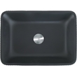 Arete Rectangular Tempered Glass Vessel Bathroom Sink in Black