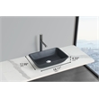 Arete Rectangular Tempered Glass Vessel Bathroom Sink in Black
