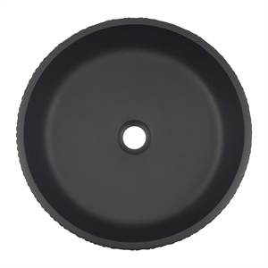 Yale 16&quot Round Glass Crystal Vessel Bathroom Sink in Black