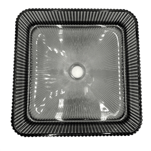 Plaza 15&quot Tempered Glass Square Vessel Bathroom Sink in Black