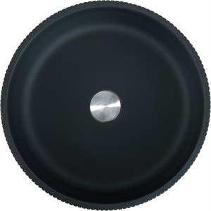 yale 14&quot round crystal glass vessel bathroom sink in black