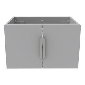 Alpine 24&quot Wood Floating Vanity Base with Chrome Handles in Gray