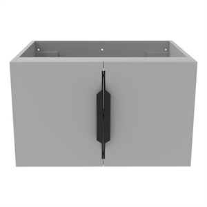 Alpine 24&quot Wood Floating Vanity Base in Gray with Black Handles