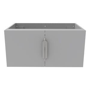 Alpine 30&quot Wood Floating Vanity Base with Chrome Handles in Gray