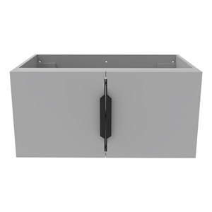 Alpine 30&quot Wood Floating Vanity Base in Gray with Black Handles