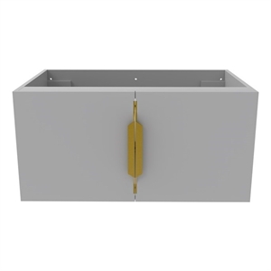 Alpine 30&quot Wood Floating Vanity Base in Gray with Gold Handles