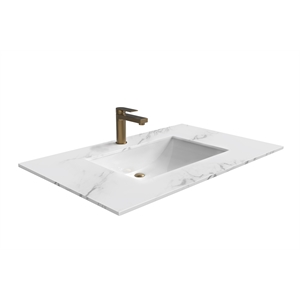 Monica 36&quot Porcelain Ceramic Center Basin Vanity Top in White