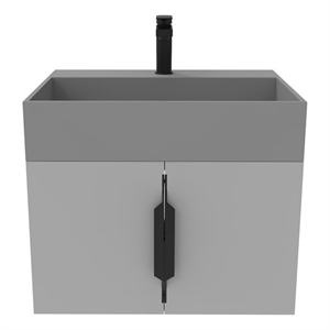 Amazon 24&quot Gray Wood Floating Vanity with Gray Top and Black Trim