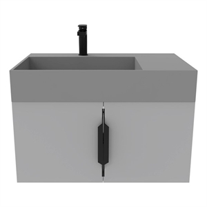 Amazon 30&quot Gray Wood Floating Vanity with Gray Top and Black Trim
