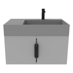 Amazon 30&quot Gray Wood Floating Vanity with Gray Top and Black Trim