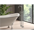 Saturn Double Clawfoot Tub Filler Faucet with Standard Handle - Brushed Nickel