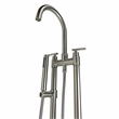 Saturn Double Clawfoot Tub Filler Faucet with Standard Handle - Brushed Nickel