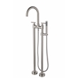Saturn Double Clawfoot Tub Filler Faucet with Standard Handle - Brushed Nickel