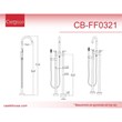 Saturn Double Clawfoot Tub Filler Faucet with Breeze Handle - Matte Black