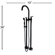 Saturn Double Clawfoot Tub Filler Faucet with Breeze Handle - Matte Black