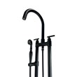 Saturn Double Clawfoot Tub Filler Faucet with Breeze Handle - Matte Black