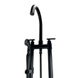 Saturn Double Clawfoot Tub Filler Faucet with Breeze Handle - Matte Black