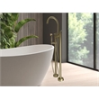 Saturn Double Clawfoot Tub Filler Faucet with Float Handle - Brushed Gold