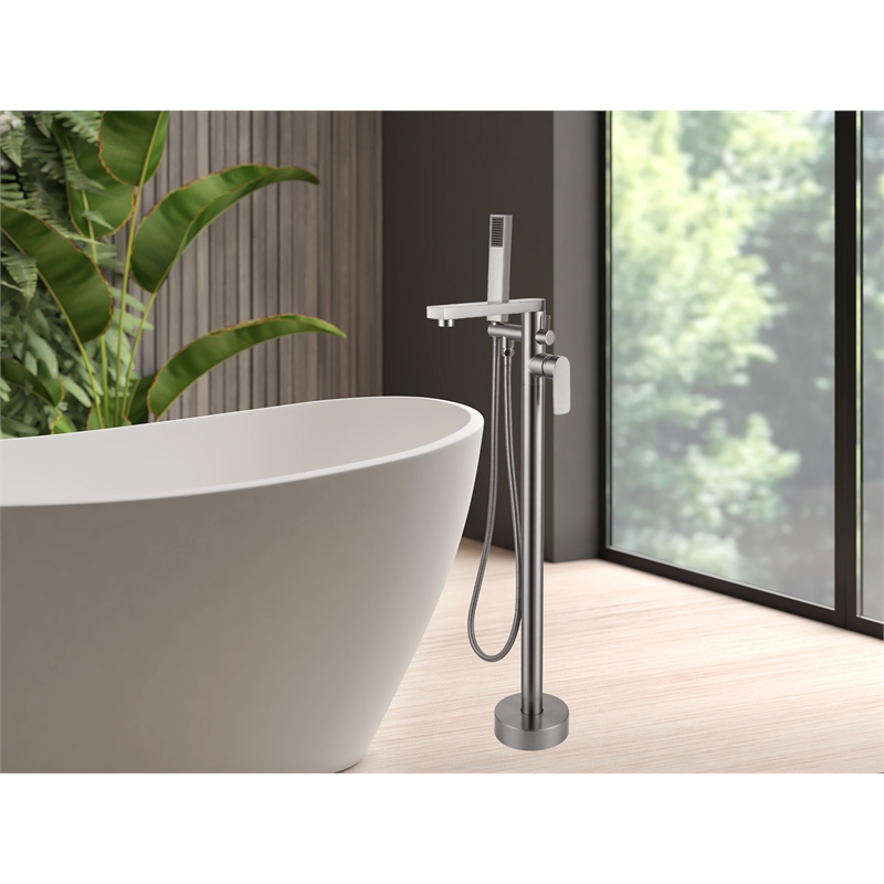 Venus Square head tub filler faucet with Standard Handle - Brushed Nickel