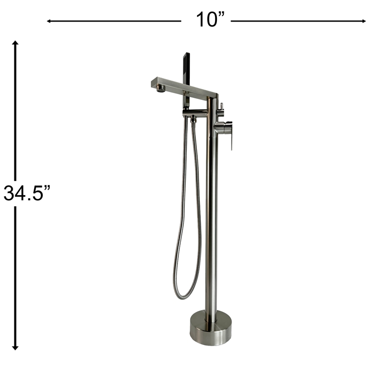 Venus Square head tub filler faucet with Standard Handle - Brushed Nickel