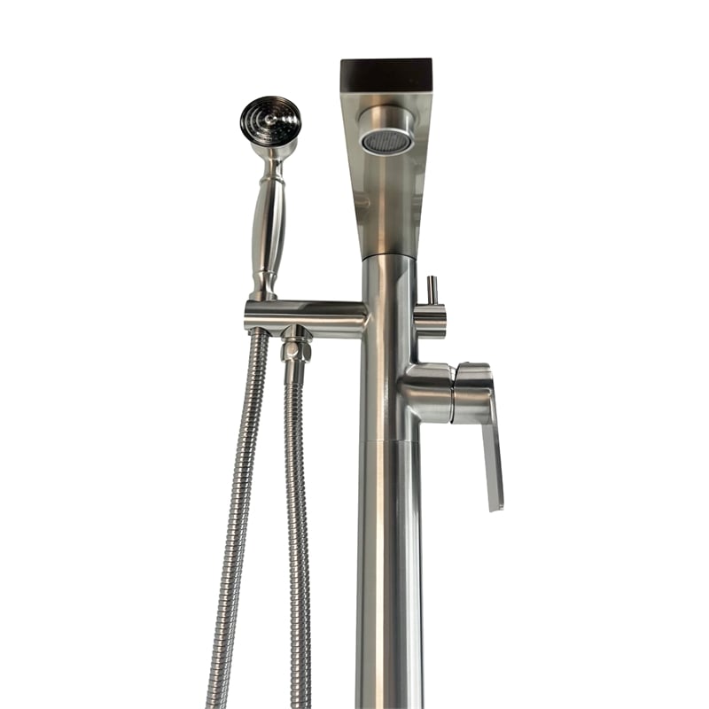 Venus Square head tub filler faucet with Float Handle - Brushed Nickel