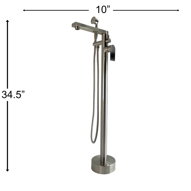 Venus Square head tub filler faucet with Float Handle - Brushed Nickel