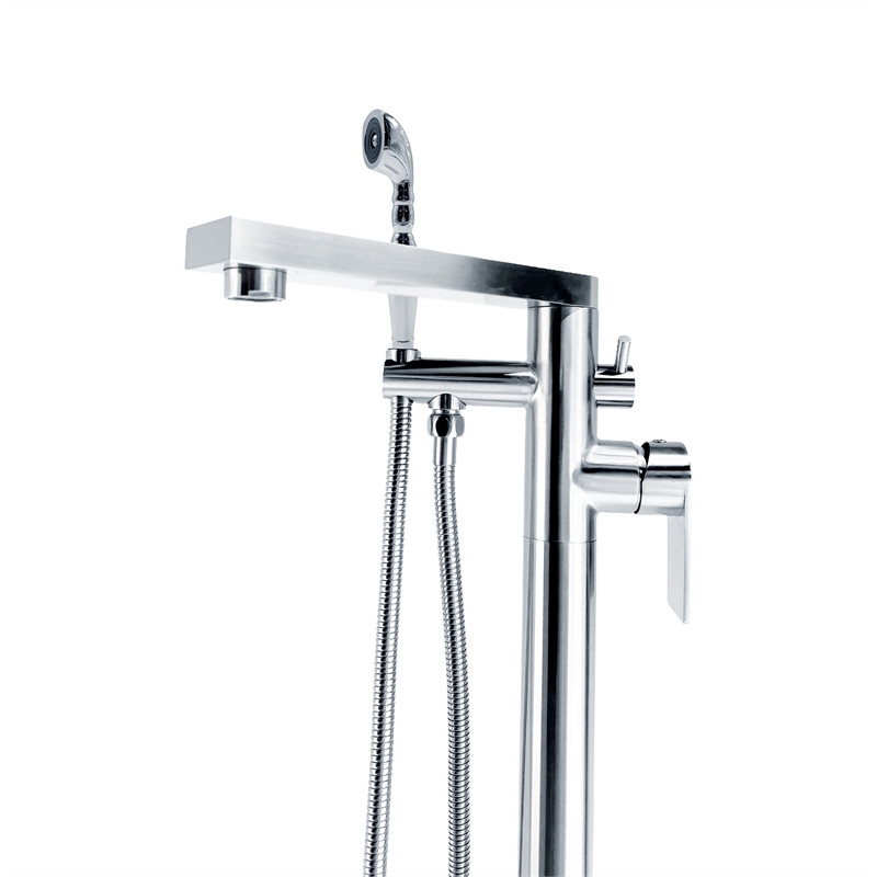 Venus Square head tub filler faucet with Breeze Handle - Brushed Nickel