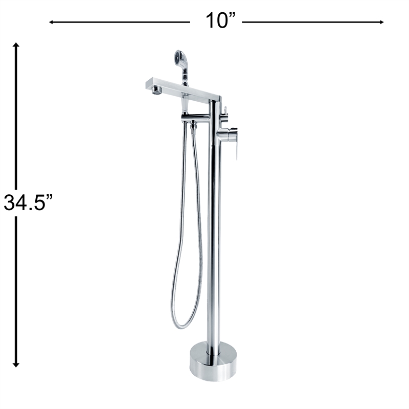 Venus Square head tub filler faucet with Breeze Handle - Brushed Nickel